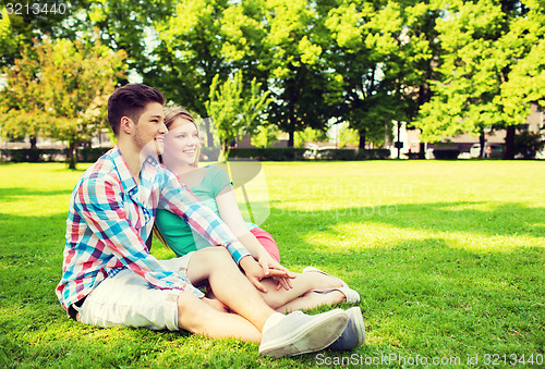 Image of smiling couple in park