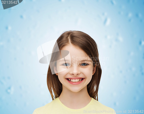 Image of smiling little girl over white background