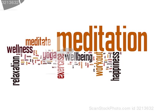 Image of Meditation word cloud with white background 