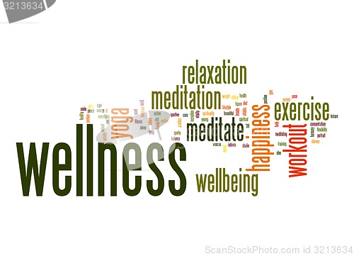Image of Wellness word cloud with white background