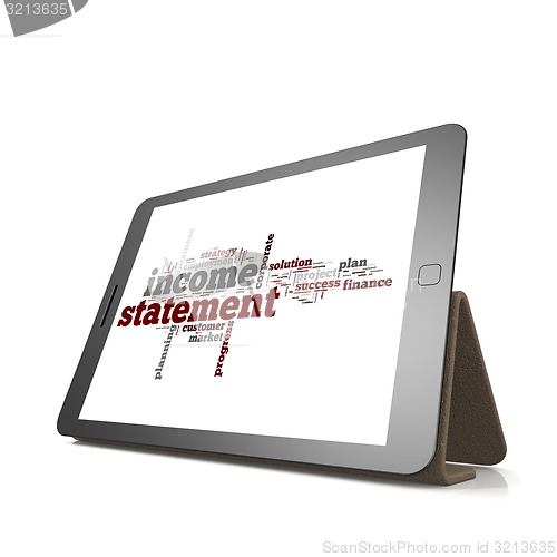 Image of Income statement word cloud on tablet