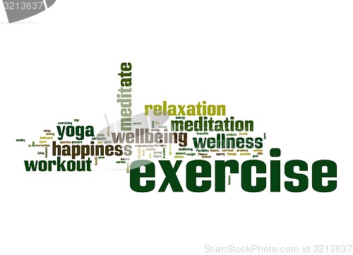 Image of Exercise word cloud with white background