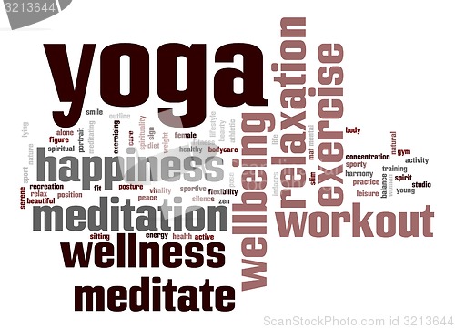 Image of Yoga word cloud with white background