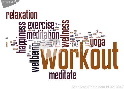 Image of Workout word cloud with white background