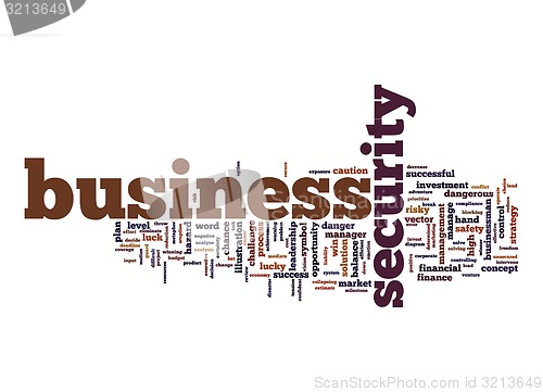 Image of Business security word cloud with white background