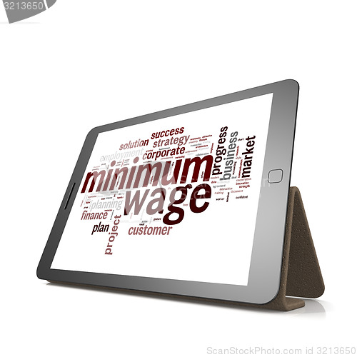 Image of Minimum wage word cloud on tablet