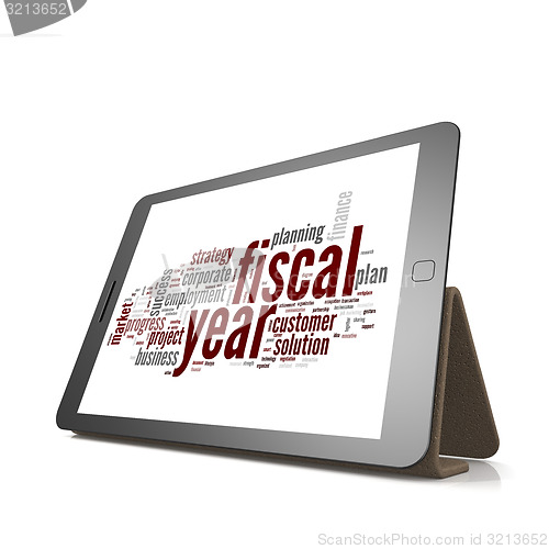 Image of Fiscal policy word cloud on tablet