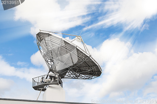 Image of Telecommunications radar parabolic radio antenna