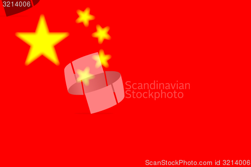 Image of China flag blurred