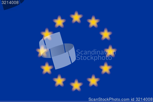Image of European flag blurred