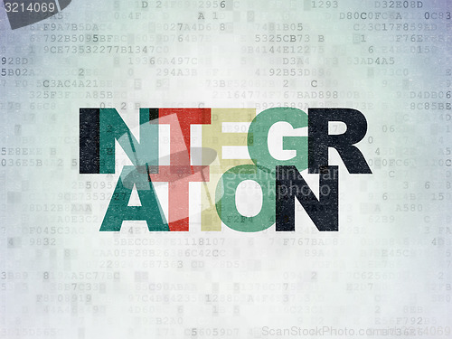Image of Finance concept: Integration on Digital Paper background