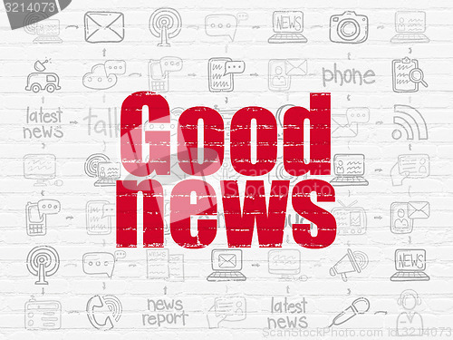 Image of News concept: Good News on wall background