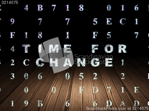Image of Timeline concept: Time for Change in grunge dark room