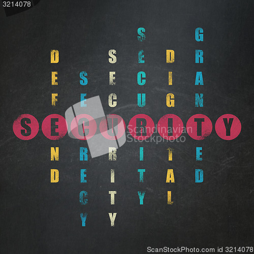 Image of Privacy concept: word Security in solving Crossword Puzzle