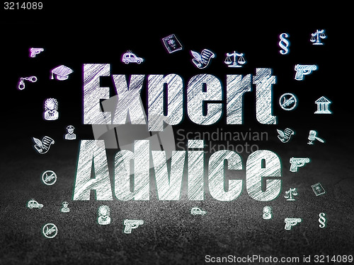 Image of Law concept: Expert Advice in grunge dark room