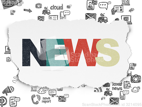 Image of News concept: News on Torn Paper background