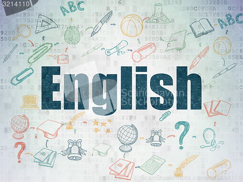 Image of Education concept: English on Digital Paper background