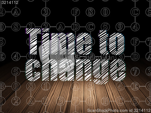Image of Timeline concept: Time to Change in grunge dark room