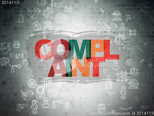 Image of Law concept: Complaint on Digital Paper background