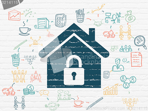 Image of Business concept: Home on wall background