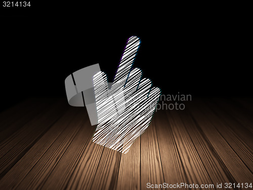 Image of Web design concept: Mouse Cursor in grunge dark room