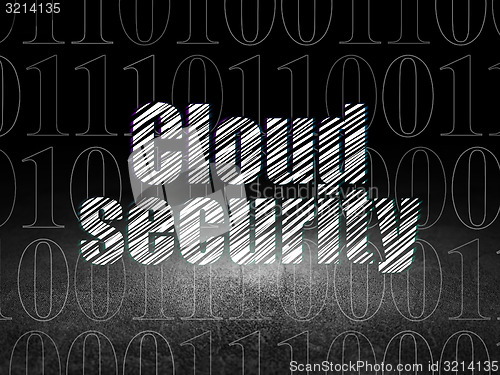 Image of Safety concept: Cloud Security in grunge dark room