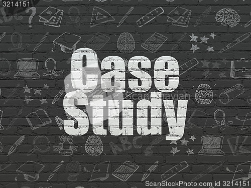 Image of Education concept: Case Study on wall background