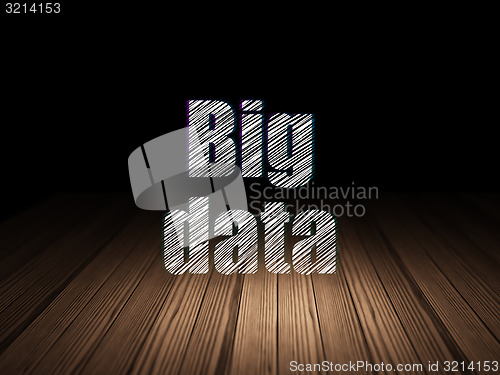 Image of Information concept: Big Data in grunge dark room