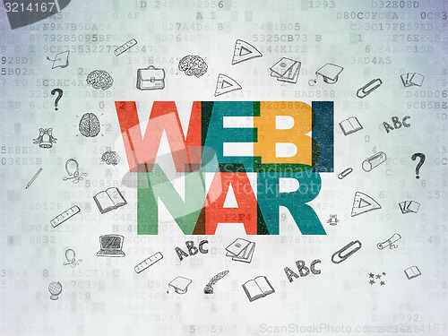 Image of Education concept: Webinar on Digital Paper background
