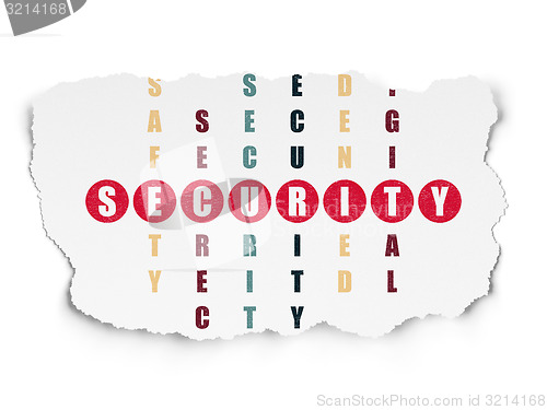 Image of Protection concept: word Security in solving Crossword Puzzle