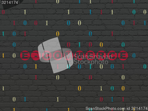 Image of Finance concept: E-commerce on wall background
