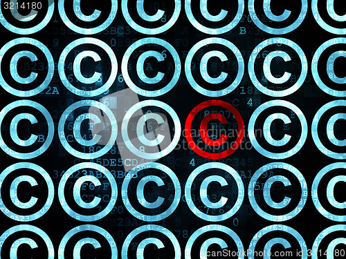 Image of Law concept: copyright icon on Digital background