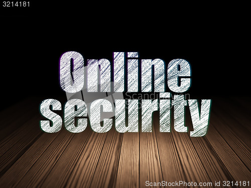 Image of Security concept: Online Security in grunge dark room