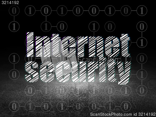 Image of Protection concept: Internet Security in grunge dark room
