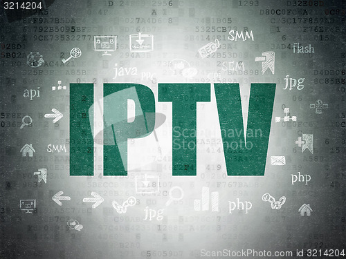 Image of Web development concept: IPTV on Digital Paper background