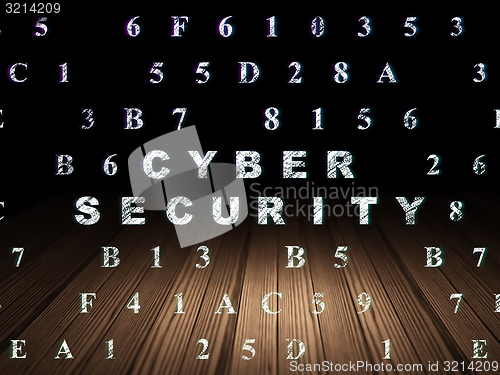 Image of Privacy concept: Cyber Security in grunge dark room