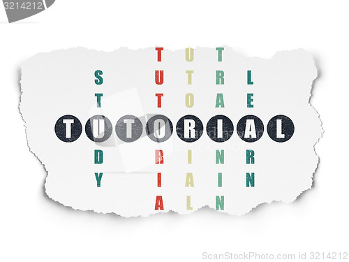 Image of Education concept: word Tutorial in solving Crossword Puzzle