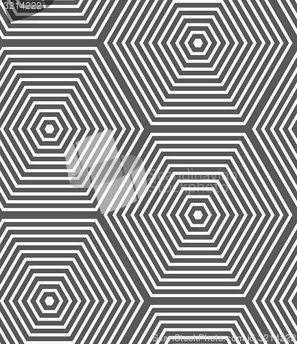 Image of Monochrome striped hexagons