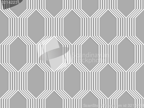 Image of 3D white striped braid o gray 