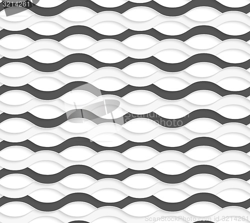 Image of 3D overlapping black and white waves