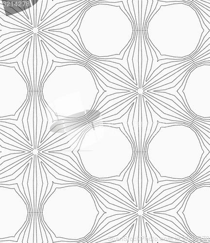 Image of Gray dotted six pedal flower grid