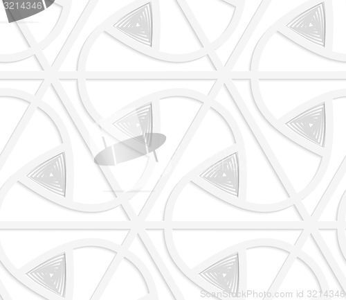 Image of 3D white triangular grid with gray triangles