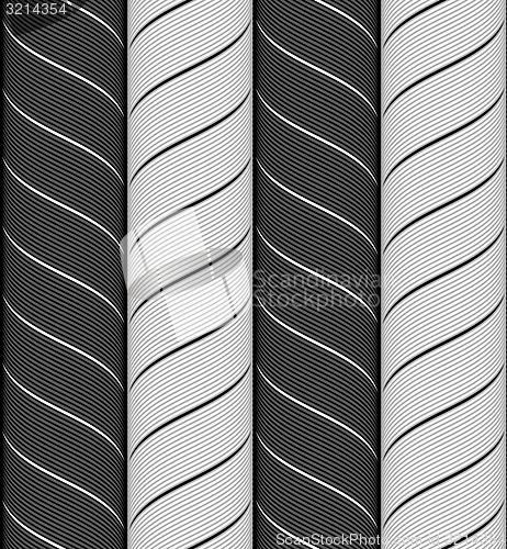 Image of Ribbons black and gray chevron pattern