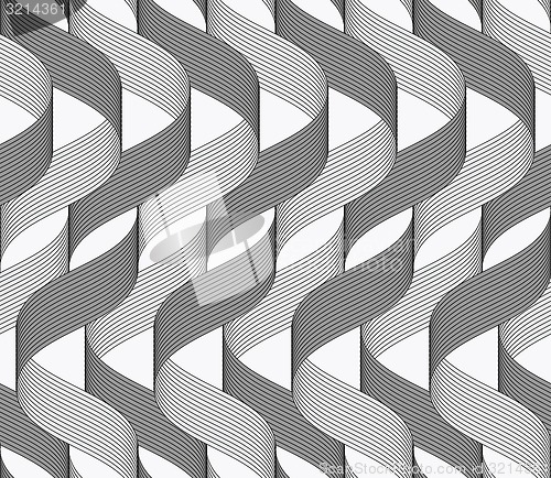 Image of Ribbons dark and light overlapping waves pattern