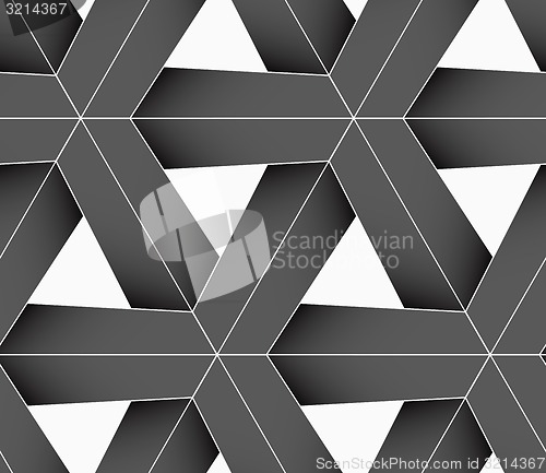 Image of 3D colored gray triangular grid