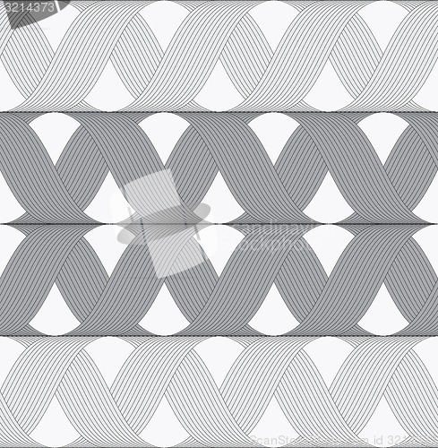 Image of Ribbons gray shades crosses grid pattern