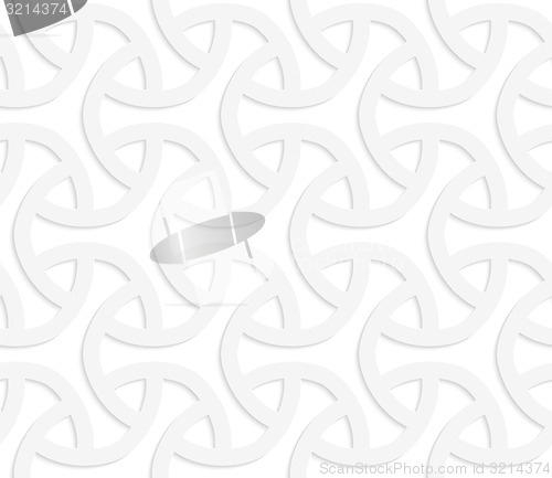 Image of 3D white rounded three ray shapes