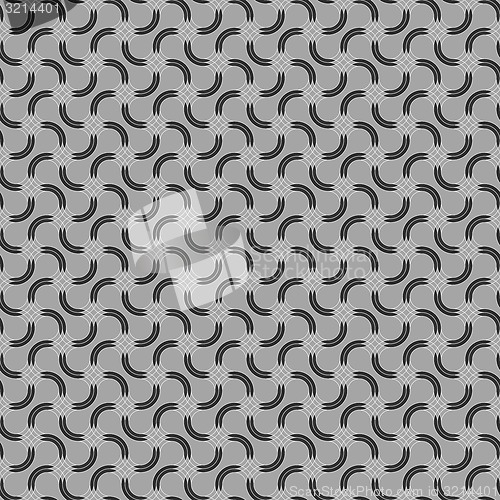 Image of Gray ornament with offset intersecting rounded shapes