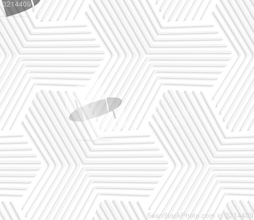 Image of 3D white striped hexagonal stars