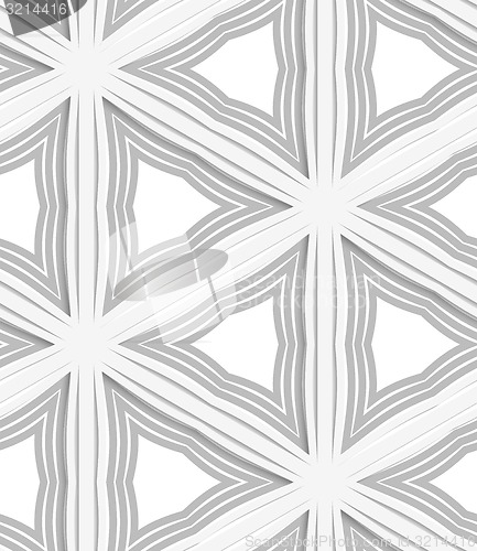 Image of 3D white striped triangles with gray